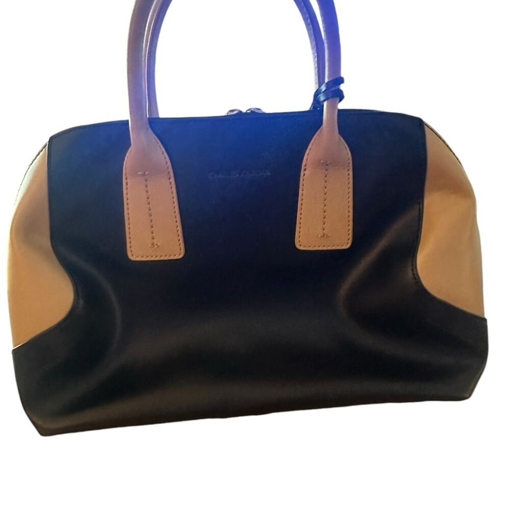Vintage Charles Jourdan Black and Tan Satchel - Picture 3 of 10